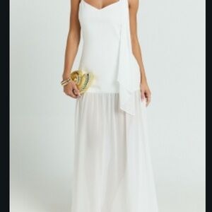 Showpo One Shoulder White Maxi Dress